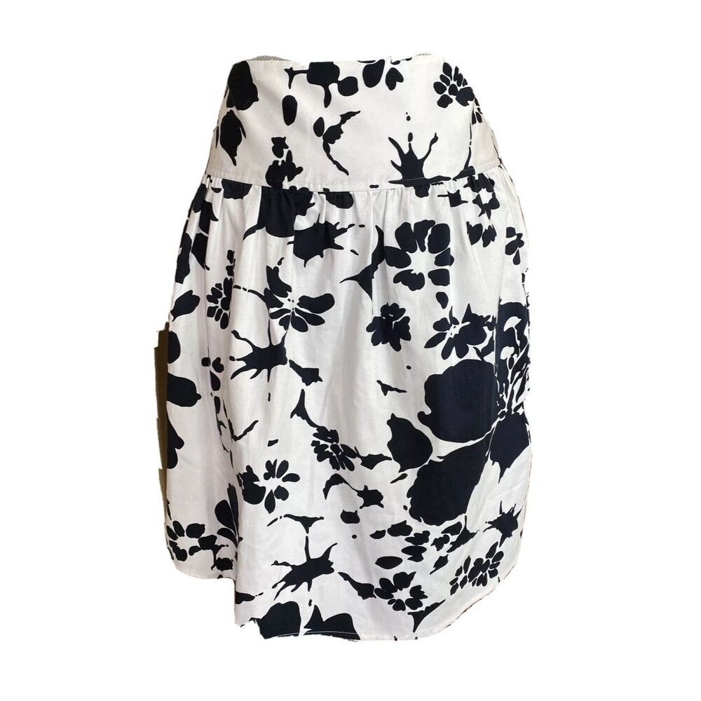 New Josephine Chaus women's white Dark Navy  floral print dressy skirt Size 14